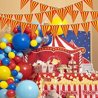 Guirlande de fanions en papier sur le thème du cirque de clowns, décoration de fête d'anniversaire, bannière suspendue