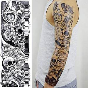 <span class=keywords><strong>Tatuajes</strong></span> grandes superventas para hombres, <span class=keywords><strong>manga</strong></span> <span class=keywords><strong>de</strong></span> brazo completo, pegatinas <span class=keywords><strong>de</strong></span> tatuaje personalizadas temporales - Product Image 3