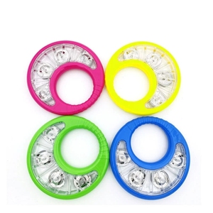 Campanas de Mano de Plástico Transparente en Forma de Media Luna al por Mayor con 4 Campanas Metálicas, Instrumento de Percusión Orff para Niños - Product Image 1
