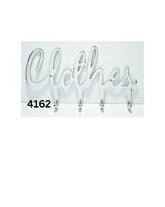Modern Metal <b>Wall</b> Hooks “Clothes” Word Design Decorative Hanging <b>Rack</b> for Towels <b>Coats</b> & Home Organizer at Best Price - Product Image 4