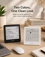 Kylendar Mini Calendrier de bureau compact 4,2 pouces à encre électronique, écran intelligent noir et blanc pour météo, heure, tâches, nouvelles, décoration de maison, bureau, étagère