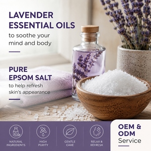 Gel Douche Hydratant Doux à l'Huile Essentielle <span class=keywords><strong>de</strong></span> Lavande et au Sel <span class=keywords><strong>d</strong></span>'Epsom Pur OEM ODM, Apaisant et Favorisant le Sommeil, 24 fl oz, Lot <span class=keywords><strong>de</strong></span> 4 - Product Image 2