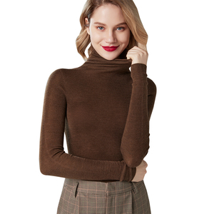 Suéter de Cachemira de punto <span class=keywords><strong>fino</strong></span> con <span class=keywords><strong>cuello</strong></span> <span class=keywords><strong>alto</strong></span> personalizado para <span class=keywords><strong>mujer</strong></span> - Product Image 5