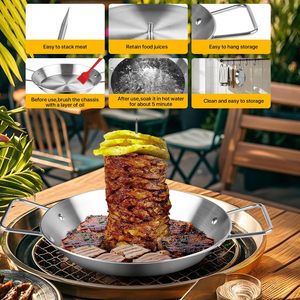 Stainless Steel Vertical Screw <b>BBQ</b> Pot Accessories Barbecue Grill Roast Chicken Rack Vertical Skewer <b>BBQ</b> Plate - Product Image 2