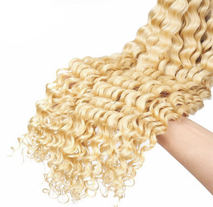 Lot de cheveux humains 613 Golden Hair Bundle Deep Wave 10 12 <span class=keywords><strong>14</strong></span> 16 18 20 pouces - Product Image 5