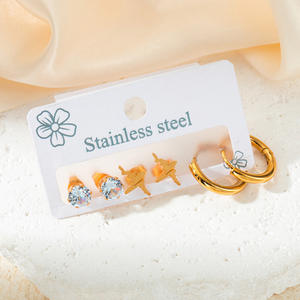 ต่างหูแบบติดหู สแตนเลสคุณภาพสูง ประดับเพชรซิคอน ดีไซน์ย้อนยุคสไตล์ฝรั่งเศส สำหรับผู้หญิง - Product Image 6