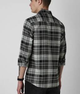 เสื้อเชิ้ตลำลองพิมพ์ลายตารางหมากรุกทรงสลิมฟิตสำหรับผู้ชาย, เสื้อเชิ้ตคอปกแบบเท่ๆระบายอากาศได้ดีผ้าออกซ์ฟอร์ดย้อมสีเรียบๆสำหรับผู้ชายทำจากผ้าฝ้าย100% - Product Image 3