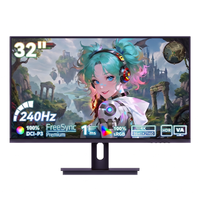 Monitor de Escritorio Rebekah Architecture CAD Gaming de 32 Pulgadas IPS 240Hz FHD con Tiempo de Respuesta de 1ms, Ángulo de Visión Amplio de 178°, 99% SRGB, Sin Marco, con Altavoces y VGA