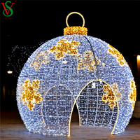 Décoration extérieure de Noël et d'Halloween, sculpture géante 3D en LED, arche lumineuse, motif de boule, IP65