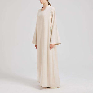 Atacado Personalizado High-end Serviço Personalizado 2024 Últimas Alta Qualidade Pure Linen Ladies Casual Vestido Longo - Product Image 2