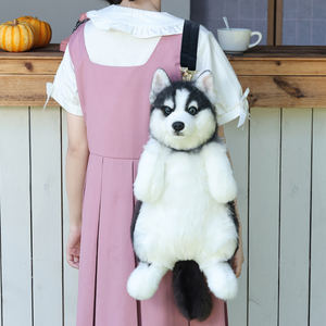 DUPAN Husky Köpek Simülasyon Sırt Çantası Oyuncak Çevre Dostu Malzeme Peluş Çanta Gerçekçi Peluş Köpek Sırt Çantası - Product Image 2