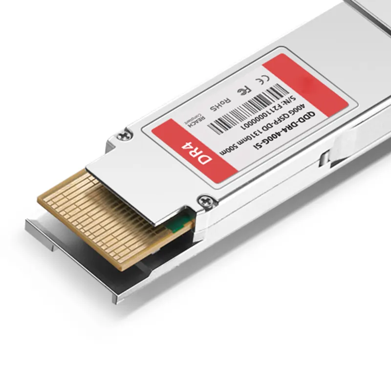 Módulo transceptor óptico QSFP-DD 400GBASE-DR4 PAM4 1310nm 500m DOM MPO-12/APC SMF compatível com QDD-400G-DR4-S