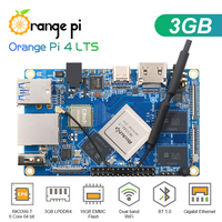 Carte de développement Orange Pi 4 LTS 3 Go/4 Go de RAM 16 Go eMMC RK3399 pour mini-ordinateur, fournie par l'usine