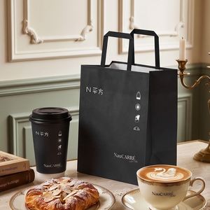 Bolsas de Papel Kraft Reciclables Ecológicas Personalizadas con Impresión de Logotipo Plano para Panadería, Cafetería, Pan, Galletas, Baguettes - Product Image 4