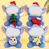 Peluches de Noël Stitch 20 cm (8 pouces) – Jouets en peluche pour enfants, personnages de dessins animés, pour machine à griffes