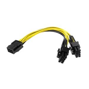 Pcie 6 Pin Naar Dual 8 Pin 6 + 2 Pin Connectors Videokaart 20Cm 18 Awg Kabel Psu riser Adapter Kabel Voor Pcie Extender Kaart