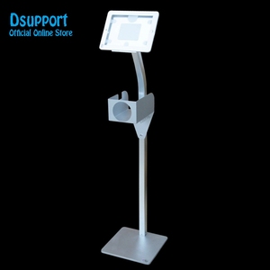 Support de sol en métal argenté <span class=keywords><strong>pour</strong></span> iPad 2/3/4/5/Air/Pro avec verrou antivol, support d'<span class=keywords><strong>angle</strong></span> à mouvement complet - Product Image 1