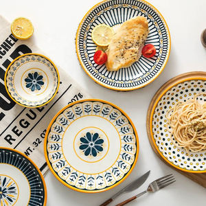 Nordic सिरेमिक बेकिंग प्लेटें और व्यंजन पोर्सिलाइन सलाद रेमन कटोरे डिनरवेयर सेट रसोई सामान सेट - Product Image 2