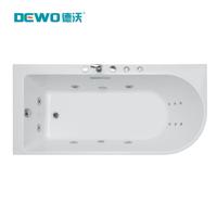 Baignoire autoportante rectangulaire en acrylique, style moderne et luxueux, avec massage à air et douchette, idéale pour appartement, hôtel, villa, salle de bain.