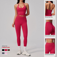 Ensemble de yoga 2 pièces pour femme, ultra doux, anti-transpiration, taille haute, vêtements de sport, leggings évasés, tenue de sport