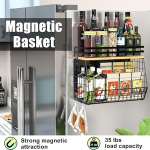 <b>Metal</b> <b>Wall</b>-Mounted <b>Cabinet</b> Door Hanging Basket Organizer Fruit Vegetable Storage Rack for Kitchen Fruit Storage Rack - Product Image 5