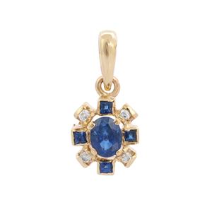 Handmade 14K Solid Yellow Gold Gemstone Pendant <b>Custom</b> <b>Jewelry</b> Natural Sapphire Diamond Solitaire for Party Designed for Women - Product Image 1