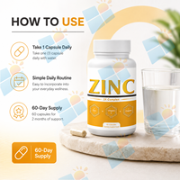 Capsules de complexe de zinc à marque privée avec vitamine C et cuivre, complément de soutien immunitaire, fabricant OEM ODM