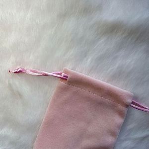 OEM Custom Logo Printed Pink Color Velvet <b>Drawstring</b> Bag Velvet <b>Pouch</b> with Double Strings - Product Image 4