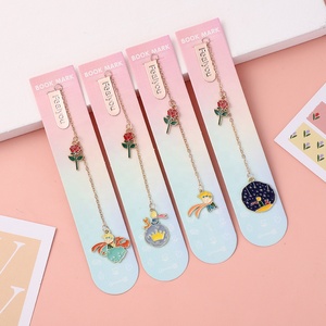 Cute Cartoon Exquisite Metal Bookmarks Fresh Page Promotional Stationery Book Clip for Students