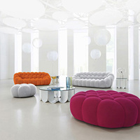 Canapé-lit design moderne de luxe extensible, incurvé, en nid d'abeille, coloré, pour salon