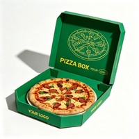 Boîte d'emballage pour restauration rapide tout-en-un, boîte à pizza personnalisée en forme de polygone, boîte à pizza isolée avec trous de ventilation pour la livraison à emporter