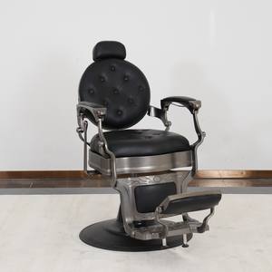 Muebles de Salón de Belleza Negros de Lujo, Silla de Barbería Profesional Hidráulica, Sillas de Barbería Retro para Hombres - Product Image 5