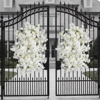 Décor mural en guirlande de fleurs dorées, roses blanches, panneau de fleurs de cerisier pour la cérémonie de mariage, la réception, la scène, la décoration de fête