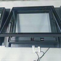 Fenêtre de toit électrique à cadre fin en aluminium, à ouverture par le haut, monobloc soudé, avec moteur à chaîne silencieux, double vitrage trempé, pour la maison