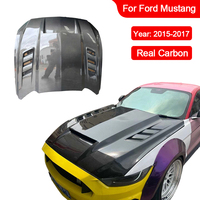 Capot avant en fibre de carbone véritable style TF personnalisé pour Ford Mustang GT 2015-2017, amélioration du capot moteur en fibre de carbone