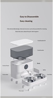 Distributeur automatique de nourriture pour animaux de compagnie intelligent à double bac en plastique ABS étanche avec écran LCD, contrôlé par application, alimenté par batterie, 5L, programmable