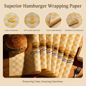 Papel Encerado Antigrasa con Logotipo Personalizado, Papel para Envolver Alimentos, Papel para Envolver Hamburguesas con Logotipo Impreso para Restaurantes - Product Image 3