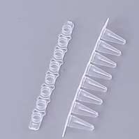 Tubo de PCR BKMAM Bio de 8 pocillos, 0.1/0.2/0.5ml, resistente a altas temperaturas, fluorescente, cuantitativo, con tapa plana de PP individual para centrífuga
