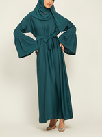 Offre Spéciale robe pull romantique femmes Turquoise tout solide guitare classique en mousseline de soie robe Abaya musulmane