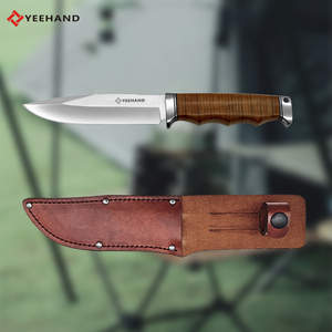 Nova chegada grande faca caça sobrevivência acampamento ao ar livre faca completa tang faca com bainha de couro - Product Image 5