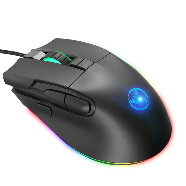 High Performance Wired RGB Gaming Mouse 8 Buttons 41 Color LED Optical Sensor Laser Left for Computer Notebook Laptop Office Use