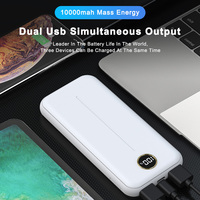 Cargador ultra portátil Basics de 10000mAh con pantalla digital LED, batería externa delgada para cargar iPhone, Samsung y iPad