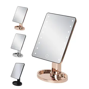 Fabrika dahili 16 LED ışıkları spiegel makyaj makyaj masası aynası akıllı espejo dokunmatik ekran miroir makyaj aynası depolama tepsisi
