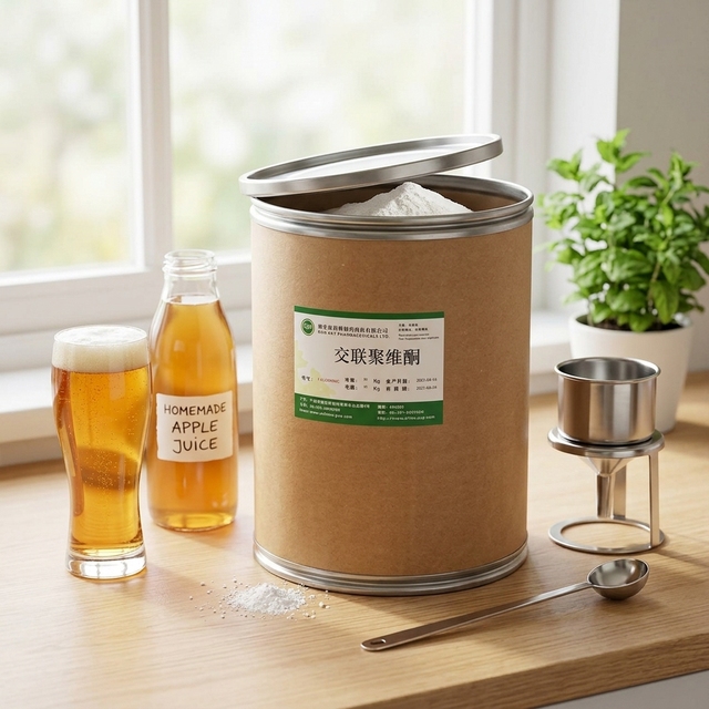 Food Grade PVPP Crospovidone Powder Beer Clarifier Stabilizer Thickeners E1202 25kg/drum