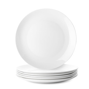 Assiette à dîner en porcelaine blanche moderne, écologique, de haute qualité, personnalisable pour restaurant et mariage, vente en gros directe usine - Product Image 1