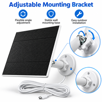 Caméra de sécurité extérieure avec panneau solaire 5W 5V ETFE monocristallin, chargeur avec câble de 2 m type C et support réglable