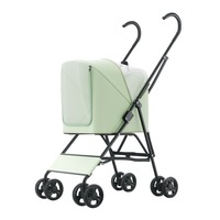 Poussette pliable compacte et légère pour animaux de compagnie, porte-chien et porte-chat avec quatre roues universelles pour les voyages et les promenades