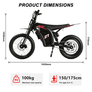 มอเตอร์ไซค์วิบากไฟฟ้า 4500W สำหรับขี่บนภูเขา 60V โครงอะลูมิเนียมอัลลอยด์ Enduro IPX6 55 องศา แรงบิด 60 นิวตันเมตร สำหรับผู้ใหญ่ ขับขี่แบบออฟโรด - Product Image 5
