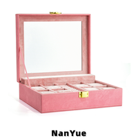 Boîte à bijoux multifonctionnelle personnalisable en cuir PU avec miroir, pour ranger bagues, boucles d'oreilles, colliers, montres, accessoires, boîte cadeau