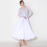 Robes de danse de compétition élégantes et populaires MY926 2025 pour femmes, robe de danse de salon moderne blanche pour performance
